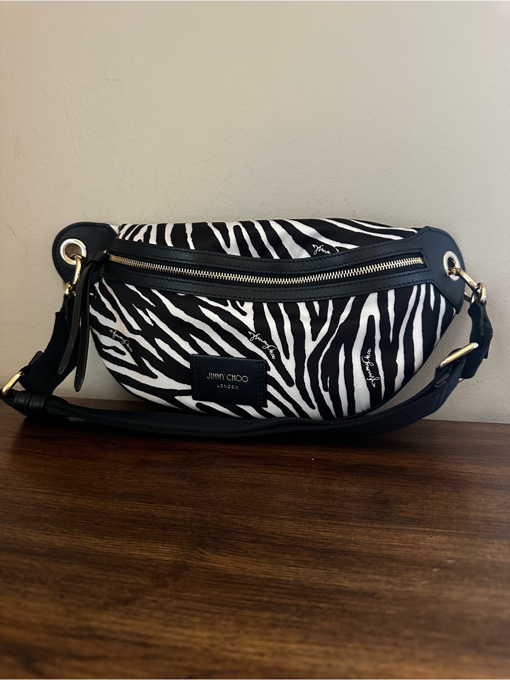 Jimmy Choo Candice Zebra Print Belt Bag